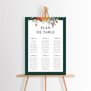 Plan de table mariage orange de noël or