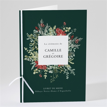 Livret de messe mariage orange de noël or