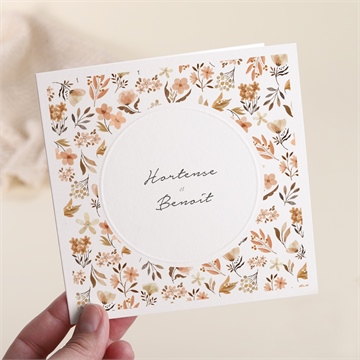 Faire-part mariage motif d'automne
