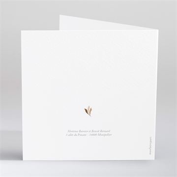 Faire-part mariage motif d'automne - Dos du faire-part