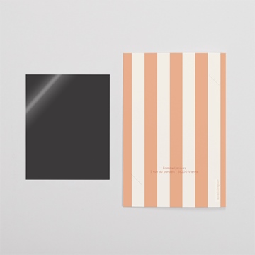 Faire-part naissance rayures estivales plié duo - Dos du remerciement