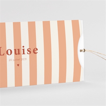 Faire-part naissance rayures estivales pochette duo