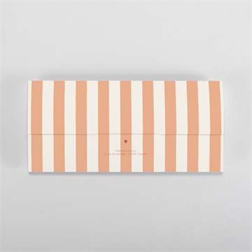 Faire-part naissance rayures estivales pochette duo - Dos du faire-part
