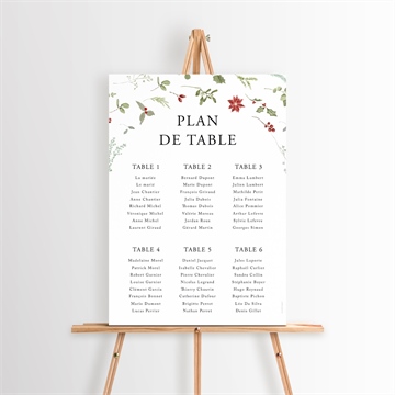 Plan de table mariage ronde fleurie
