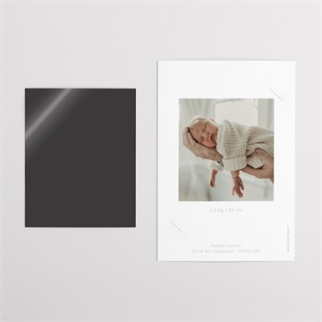 Faire-part naissance vichy - Dos du faire-part