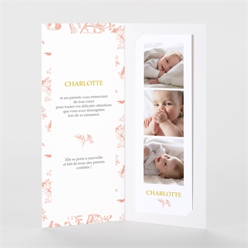 Remerciement naissance notre joie duo photomaton - Intérieur du remerciement