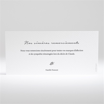 Remerciement décès pour toi paysage - Dos du faire-part