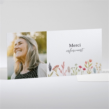 Remerciement décès délicates fleurs paysage