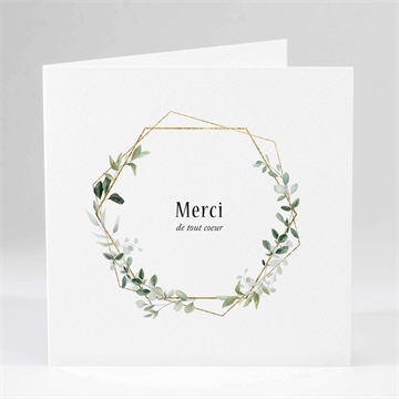 Remerciement décès moderne végétal plié