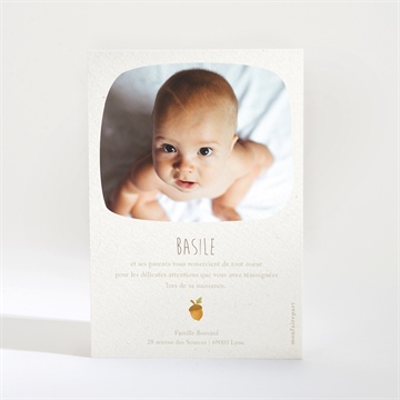 Remerciement naissance renard mondoudou - Dos de la carte