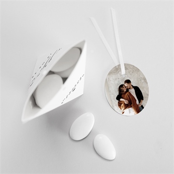 Boîte de dragées mariage classique photo étui - Mise en situation