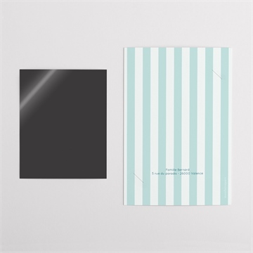 Faire-part naissance rayures marines duo - Dos du faire-part