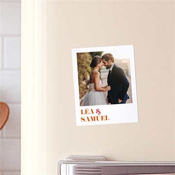 Remerciement mariage orange et fuchsia - Mise en situation