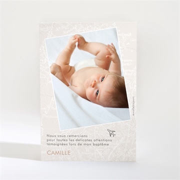 Remerciement baptême joli passeport bapteme - Dos de la carte