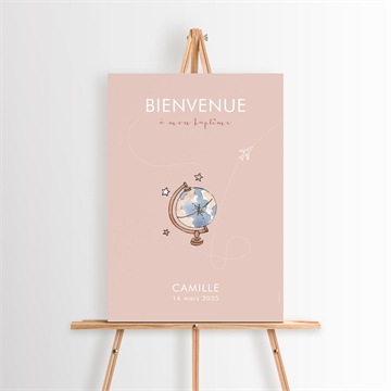 Panneau bienvenue joli passeport bapteme