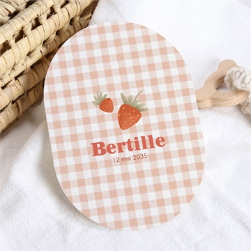 Faire-part naissance vichy et fraises