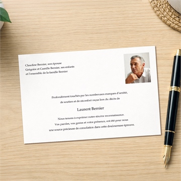 Remerciement décès sérénité