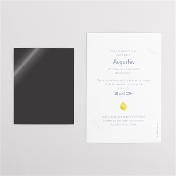 Faire-part naissance mon petit citron - Dos du faire-part