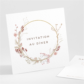 Carton d'invitation mariage couronne d'automne