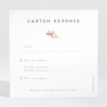 Carton réponse mariage couronne d'automne