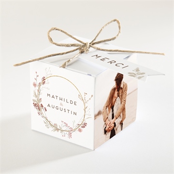 Boîte de dragées mariage couronne d'automne