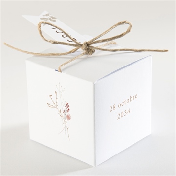 Boîte de dragées mariage couronne d'automne - Dos de la boîte