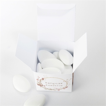 Boîte de dragées mariage couronne d'automne - Intérieur de la boîte