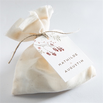 Etiquette mariage couronne d'automne - Mise en situation