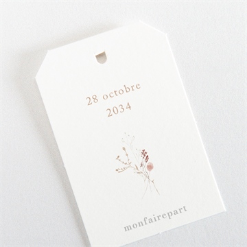 Etiquette mariage couronne d'automne - Dos de l'étiquette