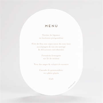 Menu mariage couronne d'automne - Dos du menu