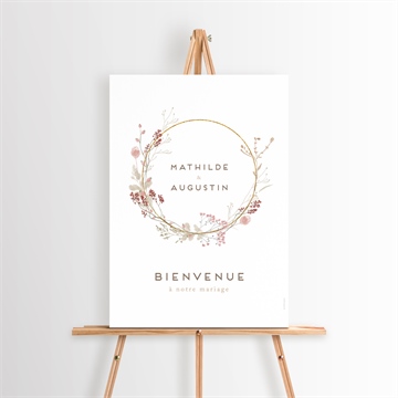 Panneau bienvenue couronne d'automne