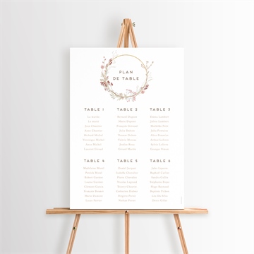 Plan de table mariage couronne d'automne