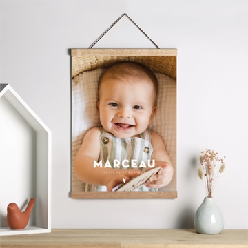 Affiche naissance photo petit coeur - Mise en situation