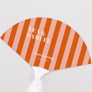 Eventail mariage orange et fuchsia