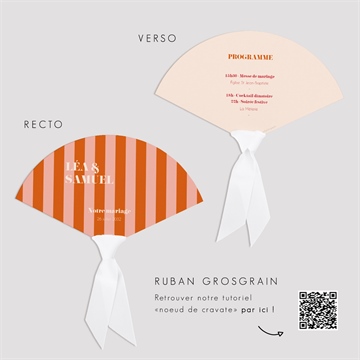 Eventail mariage orange et fuchsia - Mode d'emploi