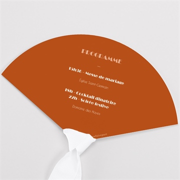 Eventail mariage terracotta estival - Dos de l'eventail