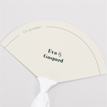 Eventail mariage tons vert sauge