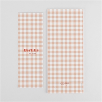 Faire-part naissance vichy et fraises photomaton - Dos du faire-part