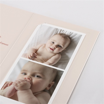 Faire-part naissance vichy et fraises photomaton - Détail du faire-part