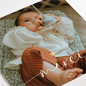 Remerciement naissance photo hello - Marquage dorure OR