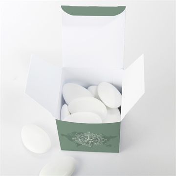 Boîte de dragées mariage passeport tropical - Intérieur de la boîte