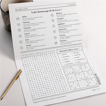 Faire-part mariage gazette - Dos du faire-part