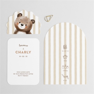 Faire-part naissance ours en peluche - Détail du faire-part