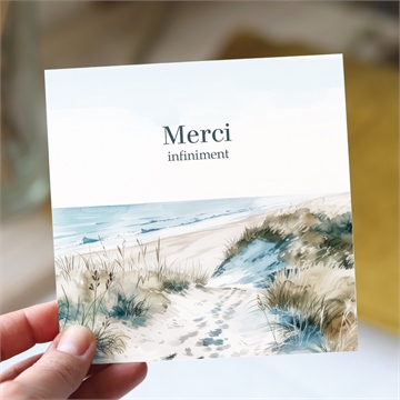 Remerciement décès empreinte aquarelle