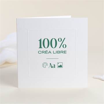 Faire-part mariage vierge gaufrage carré