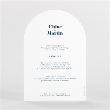 Faire-part mariage montagne - Dos du faire-part