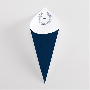 Cornet confettis mariage bleu romantique