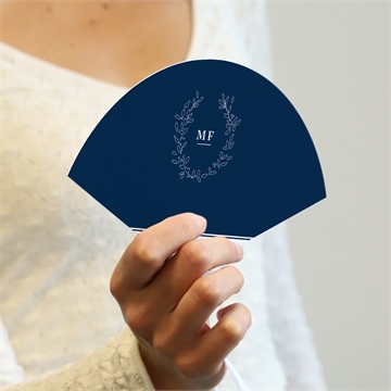 Eventail mariage bleu romantique - Mise en situation