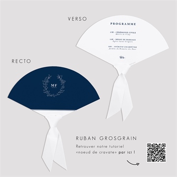 Eventail mariage bleu romantique - Mode d'emploi