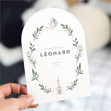 Faire-part de baptême petite église
